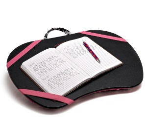 Black & White Damask Lapdesk with Elastic Bands - Damask