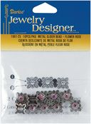 Metal Slider Bead W/Swarovski Crystal 10/Pkg-Flower/Rose by Darice: Product Image