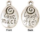 Blue Moon Silver Plated Metal Charms-Love Much-Laugh Often 5/Pkg by Blue Moon Beads: Product Image