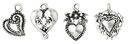 Blue Moon Plated Metal Dangle Charms-Silver Medium Heart Assortment 10/Pkg by Blue Moon Beads: Product Image