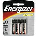 AAA Alkaline Batteries 4 Pack by Energizer: Product Image