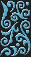 Bling Stickers-Blue Puffy Flourish by Jolees: Product Image