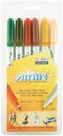 Artwin Double-Ended Water-Soluble Markers 6/Pkg-Ochre/PaleOrng/DkBrwn/Plum/Cherry/Pine by Uchida: Product Image