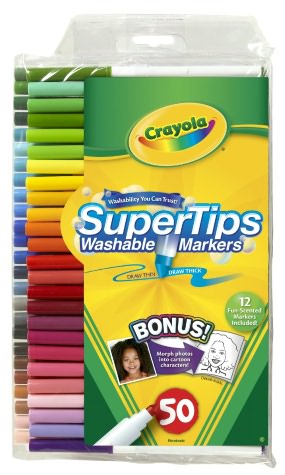 Crayola 50 Count Washable Super Tips with Silly Scents