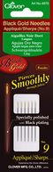 Black Gold Applique/Sharps Needles-Size 9 6/Pkg by Clover: Product Image