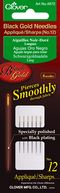 Black Gold Applique/Sharps Needles-Size 12 6/Pkg by Clover: Product Image