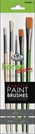 Acrylic Paint Brush Set Bristle/Taklon 5/Pkg-Round 3,5 Shader 10,16 Liner 1 by Royal Brush: Product Image