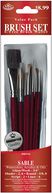 Brush Set Value Pack Sable 7/Pkg-Glz/Wsh 3/4" Shd 2,6 Rnd 5,0 Scr 2 Lnr 6 by Royal Brush: Product Image