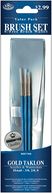 Brush Set Value Pack Gold Taklon 3/Pkg-Detail 3, 2, 0 by Royal Brush: Product Image