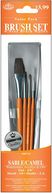 Brush Set Value Pack Sable/Camel 4/Pkg-Shader 2,6 Detail 2 Flat 5/8" by Royal Brush: Product Image