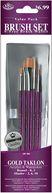Brush Set Value Pack Gold Taklon 5/Pkg-Round 0,3 & Shader 2,6,10 by Royal Brush: Product Image