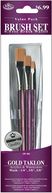 Brush Set Value Pack Gold Taklon 3/Pkg-Glaze/Wash 1/4", 3/8", 5/8" by Royal Brush: Product Image