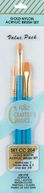 Crafter's Choice Gold Nylon Acrylic Brush Set 4/Pkg-Round 2 Shader 4,8 Liner 3 by Royal Brush: Product Image