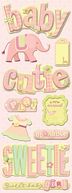 Adhesive Chipboard-Brenda Walton Baby Girl Words & Icons by K&Company: Product Image