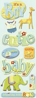 Adhesive Chipboard-Brenda Walton Baby Boy Words & Icons by K&Company: Product Image