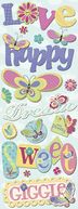 Adhesive Chipboard 4.5"X13.5" Sheet-Butterflies by K&Company: Product Image