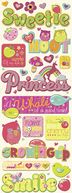 Berry Sweet Adhesive Chipboard-Glitter Words & Icons by K&Company: Product Image