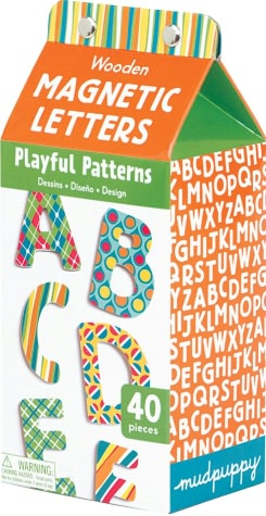 Mudpuppy Playful Patterns Wooden Magnets - Letters
