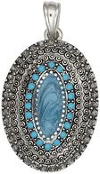 Blue Moon Royal Boheme Metal Pendant 1/Pkg-Oval Turquoise-Antique Silver by Blue Moon Beads: Product Image
