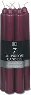 All Purpose Unscented Taper Candles 7" 7/Pkg-Burgundy by Darice: Product Image