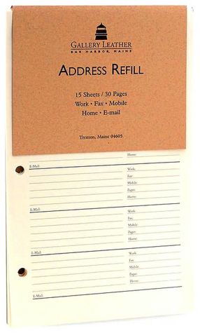 Address Book Refill Leather 6x8