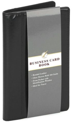Business Card Folio black bonded leather 7.25
