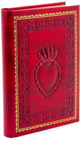 Red Crest Emblem Heart Italian Leather Journal-(6
