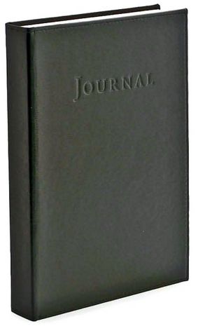 Thick Black Bonded Italian Leather Journal (9'x7