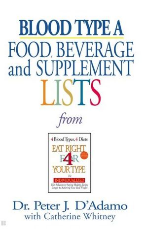 Blood Type A Food, Beverage and Supplemental Lists