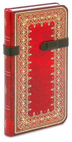 Red Antique Foil Slim Lined Journal 3.5 x 7