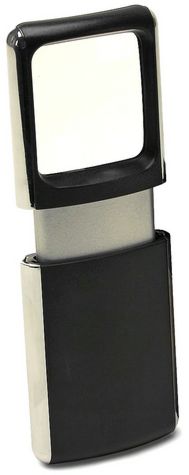 Black & Silver Pocket LED Slide Magnifier
