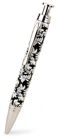 Jardin Black & White Damask Metal Ballpoint Pen