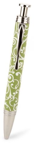 Jardin Sage & White Vines Metal Ballpoint Pen