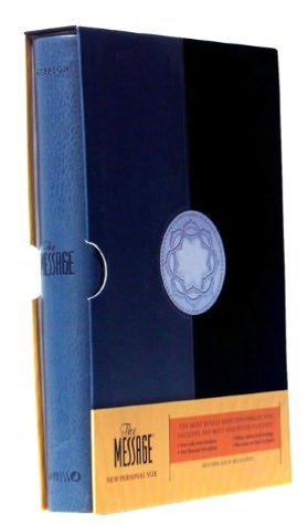 Message Bible Personal Size Leather Look (Blue/Gray)