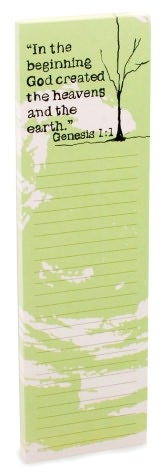 In The Beginning Green Inspirational List Pad