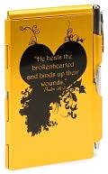He Heals The Brokenhearted Yellow Inspirational Memo Mate