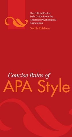 Concise Rules of APA Style