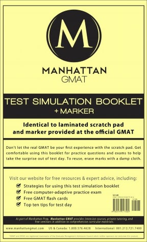 Manhattan GMAT Test Simulation Booklet w/ Marker