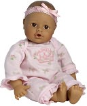 Adora Playtime Babies Medium Skintone & Brown Eyes with Pink Romper 13 inch Baby Doll by Charisma Brands: Product Image