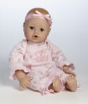 Adora Playtime Babies Light Brown Skintone & Brown Eyes Blue with Green & White Romper & Hat 13 inch Baby Doll by Charisma Brands: Product Image