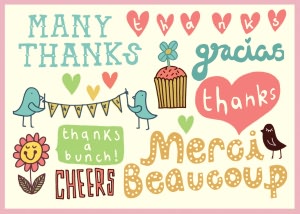 Kate Sutton Many Thanks Note Card Set of 12