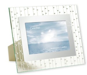 Celestial Clear Mirrored Border with Rhinestones Embellishment Frame 4x6