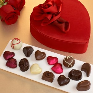 Godiva Small Fabric Heart Gift Box
