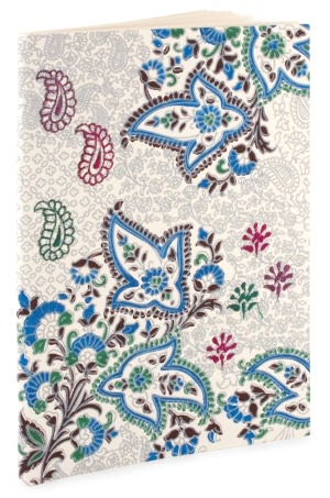 Blue Embroidered Handmade Paper Blank Journal (10
