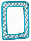 Teal Metal Mesh Magnetic Mirror