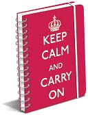 Keep Calm And Carry On Red Polypro Lined Spiral Journal 6.5 x 8.5 by Graphique de France: Product Image
