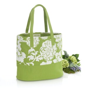 Green Begonia Spring Canvas Tote Bag (16x7x14)
