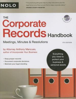 The Corporate Records Handbook: Meetings, Minutes & Resolutions