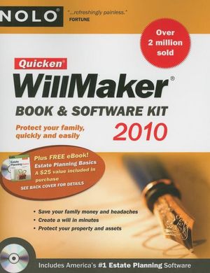 Quicken Willmaker Book and Software Kit 2010 Edition (Includes Estate Planning Essentials)