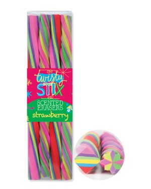 Twisty Stix Strawberry Erasers 4Pk